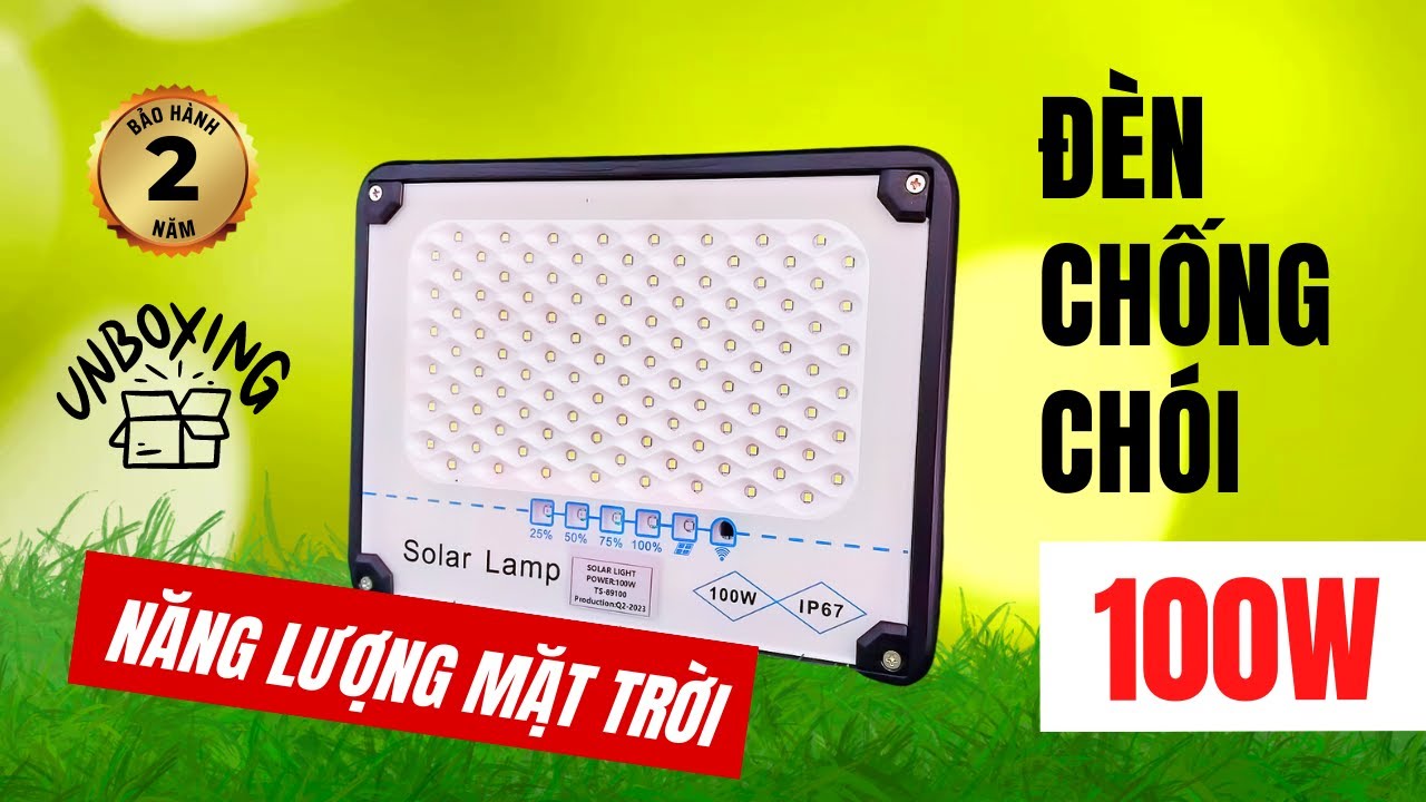 Video đèn năng lượng mặt trời chống trói 100W